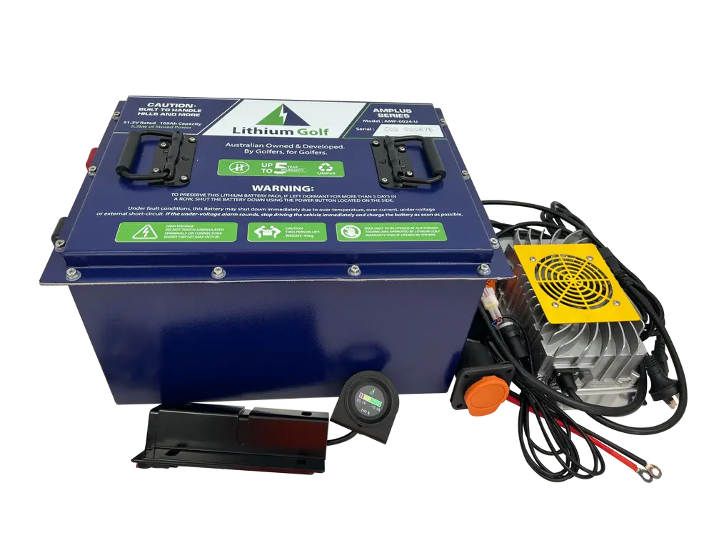 48V Universal Lithium Golf Cart Battery Conversion Kit With On-Board Charger  - Lithium Golf Amplus Series 51.2V105ah 1