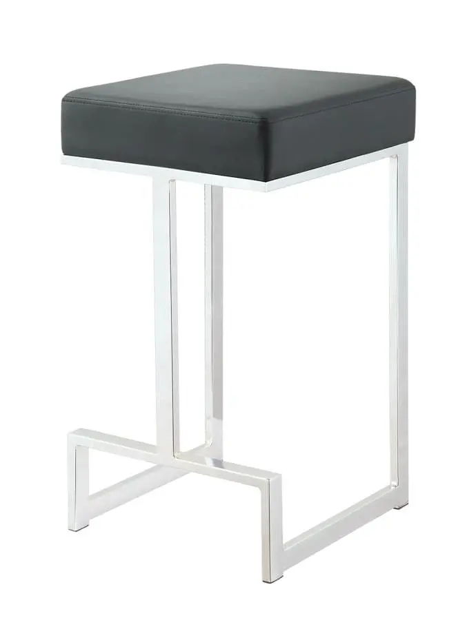 Square Counter Height Stool Black And Chrome - 105253 1