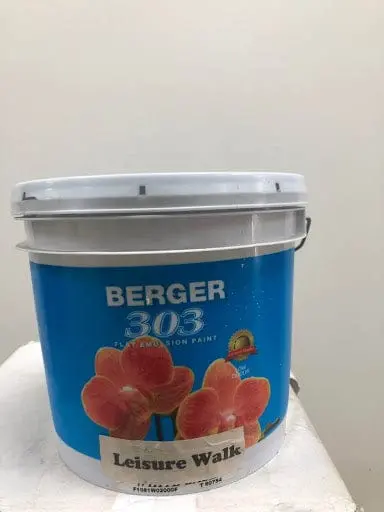 Berger 303 Flat Emulsion 1 Gallon Paint Leisure Walk Anti-Fungal And Algal Dries In  Minuted Very Low Odour For Interior And Exterior Use 1
