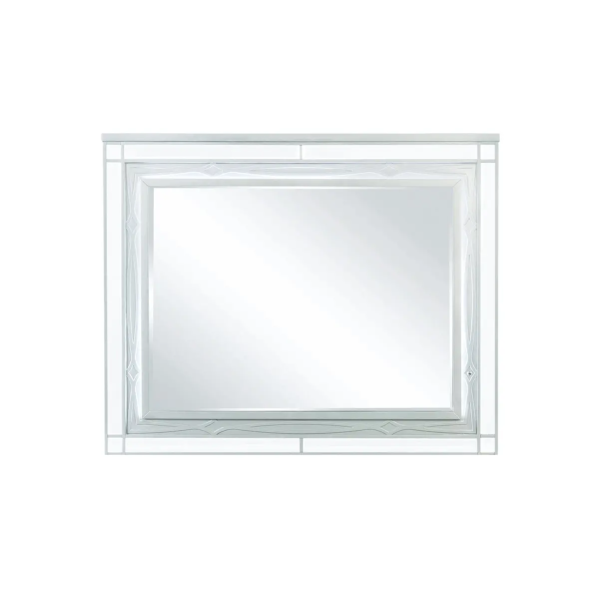 Gunnison Dresser Mirror With Led Lighting Silver Metallic, Bring A Little Glam To Your Mirror With This Glitzy Transitional Mirror, It Looks Great Affixed To A Glam Dresser Or As A Standalone On The Wall.  Sku: 223214 1