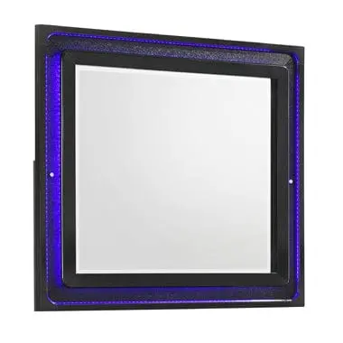 Penelope Rectangular Dresser Mirror Black, A Light Up Function Around The Frame Instantly Illuminates Your Space And Makes For Stylish Appeal. Get Ready To Captivate Every Guest With This Led Mirror. Sku: 223574 1