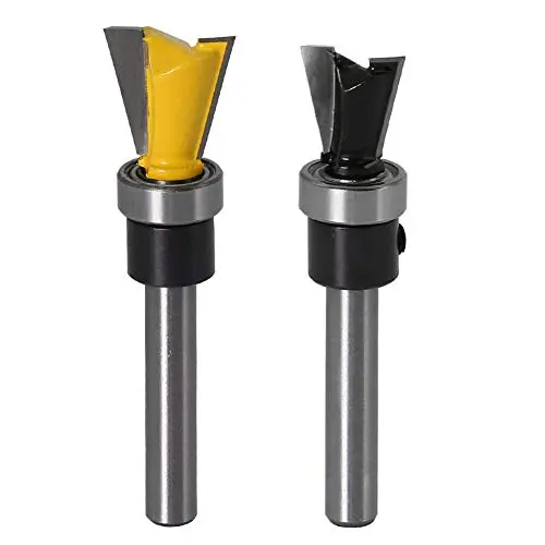 Yakamoz 2Pcs 1/4 Inch Shank Dovetail Joint Router Bits With Bearing Guide Dovetail Jig Bit For Furniture Building Cabinet Making Woodworking Cutter Tools 1