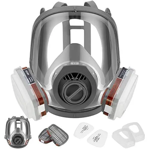 Haox Reusable Gas Mask With Filter, Full Face Respirаtor Organic Vapor Cover Mask, Dustproof Face Cover For Paint Spray, Chemical Work Protection-B088jzttd4 1