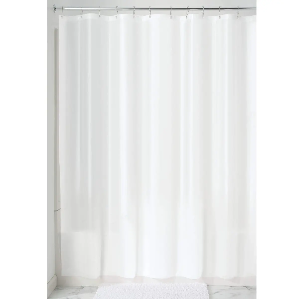 Idesign Waterproof Peva Bathroom Shower Curtain Liner - 72" X 72", White 1