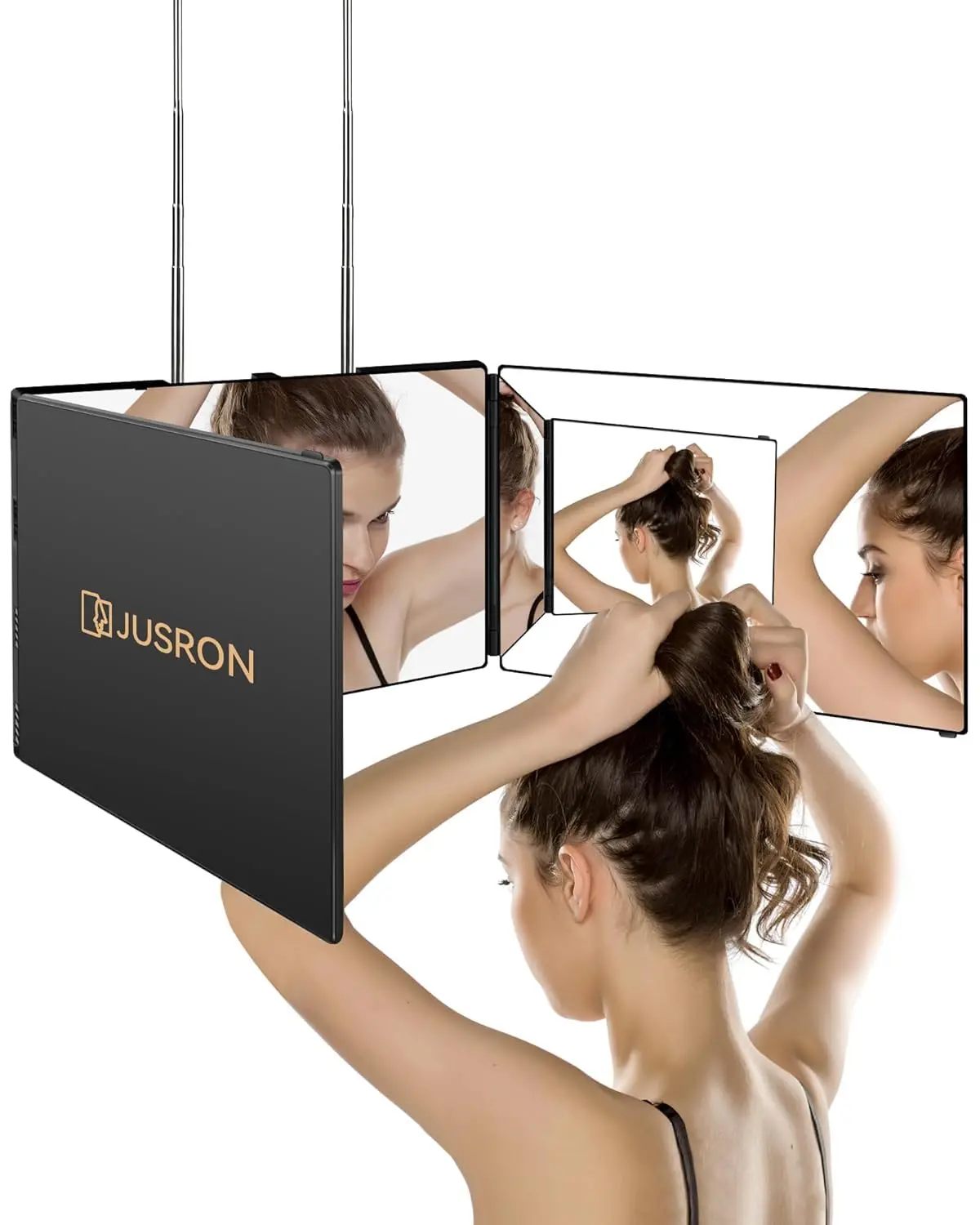 Jusron 360 Viewing Angle Self Hair Cutting Mirror, Clear Anti-Fog Hd Glass 1