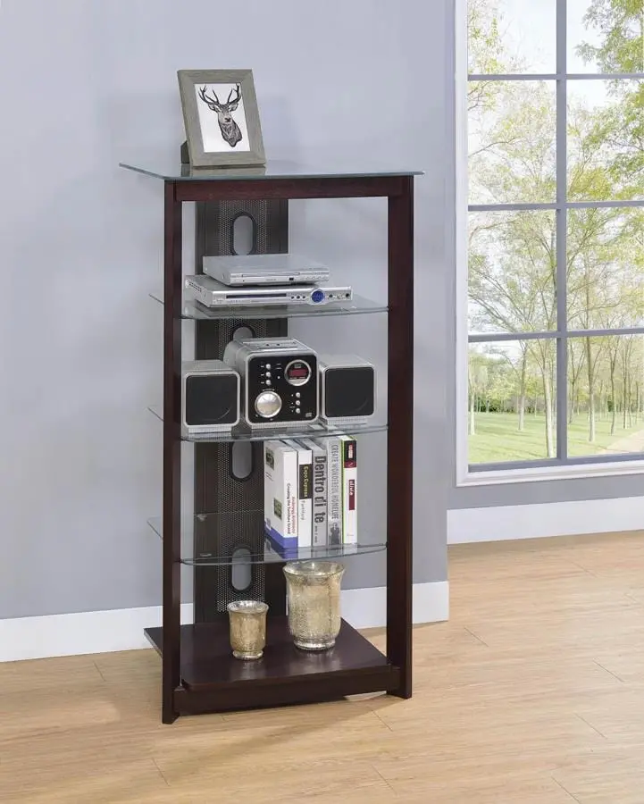 4-Tier Media Tower Chestnut - 700322 1