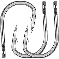 Saltwater Live Bait Fishing Hooks- 35Pcs Inline Circle Hooks Catfish Bait Fish Hooks 2X Strong Stainless Steel Hooks For Big Game Fishing-Size 12/0-35Pcs 1