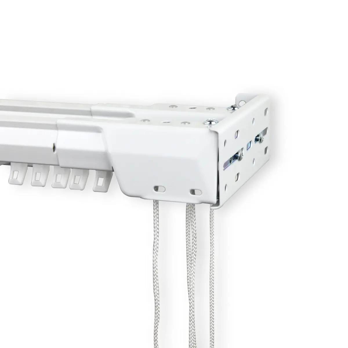 Heavy Duty Double Traverse Rod Center Open 120-240 Inch White 1