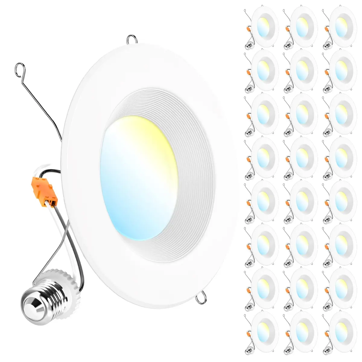 Sunco 24 Pack Retrofit Led Recessed Lighting 6 Inch, Downlight Can Lights For Ceiling, 1050 Lm, 2700K/3000K/3500K/4000K/5000K, Dimmable, Baffle Trim, 13W=75W, 50000 Lifetime Hours, Damp Rated Ul 1