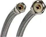 Heavy Duty, Stainless Steel, Corrugated Water Flex Connector, 3/8" X 1/2" X 24" - Ezf015 1