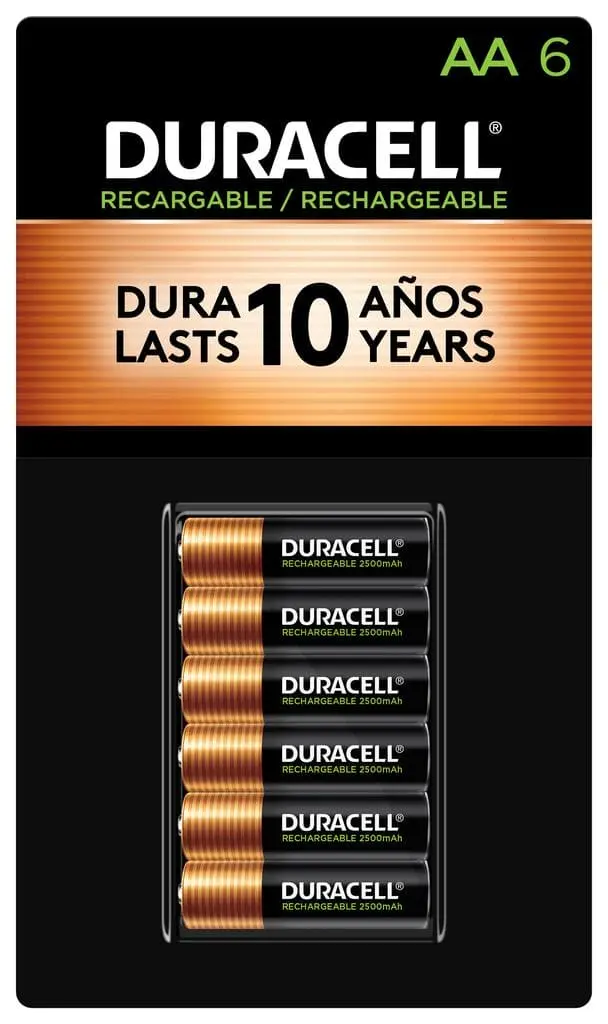 Duracell Aa Batteries Rechargeable 6 Pk - These Powerful Nimh Batteries Are Ideally Suited For High-Drain Or Frequently Used Devices - 398002 1