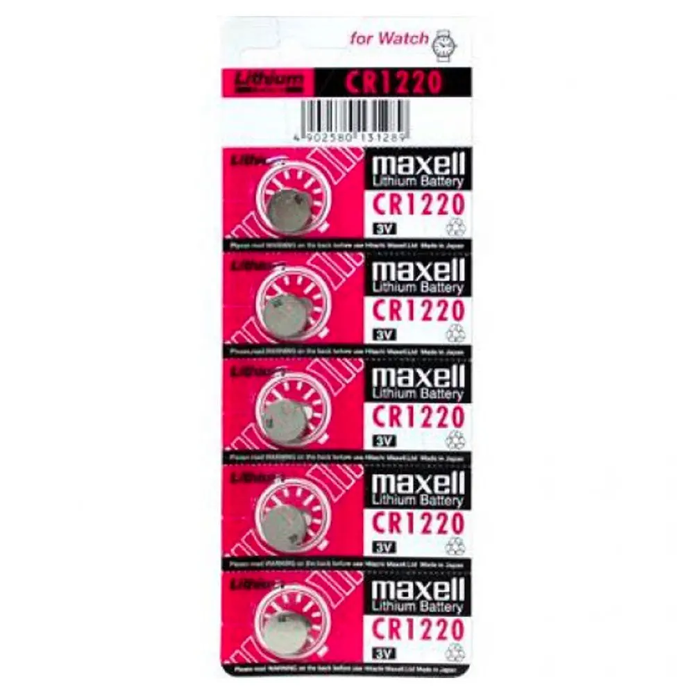 Maxell Cr1220 3V Lithium Coin Cell Pack Of 5 1