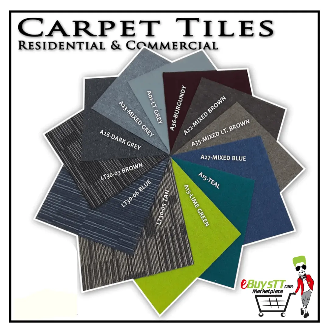 Carpet Tile Residential And Commercial Includes Adhesive Tabs 1