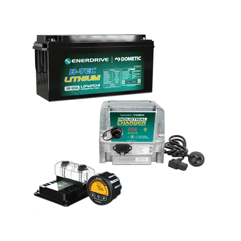 Enerdrive 100Ah 24V B-Tec Bundle Inc Epi-2430 & Epro+ 1