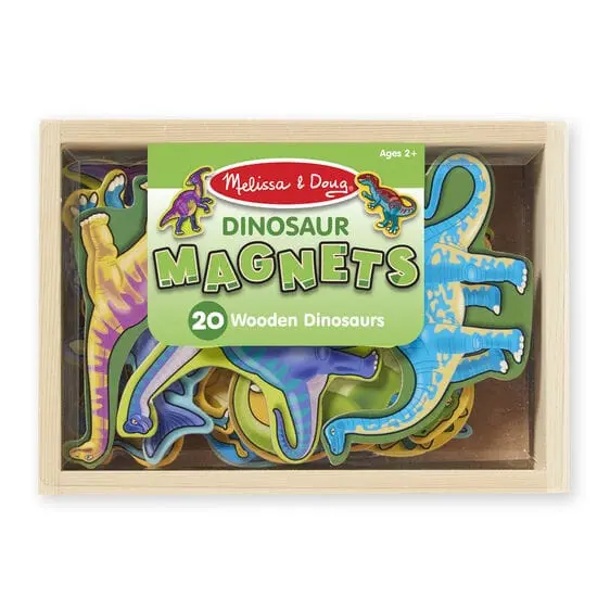 Melissa & Doug 20Pc Dinosaur Magnet Set: Bright Colors Add Excitement To This Dino Collection Contained In A Convenient Wooden Case - 0476 1