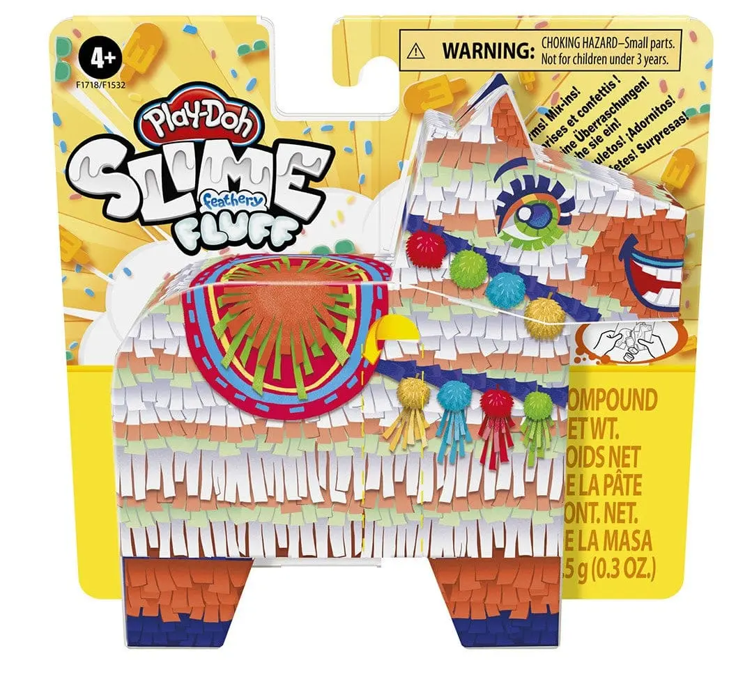 Hasbro  Playdoh Slime Puffy Cotton Assorted: The Fun Starts As Soon As They Tear Open The Piñata Box Filled With 2 Cans Of Play-Doh Slime Feathery Fluff - F1532 1