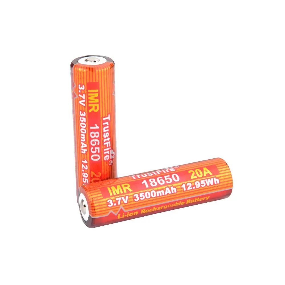 Trustfire 18650 3.7V 3500Mah 20A High Rate Discharge Button Top No Ic 1