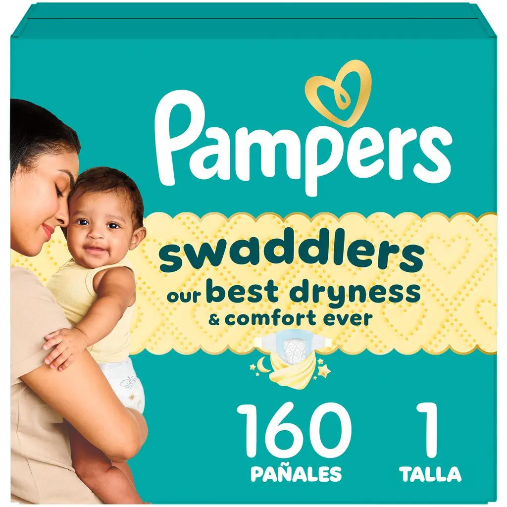Pampers Hypoallergenic Baby Diapers Swaddlers Size 1 / 160 Units 476481 1