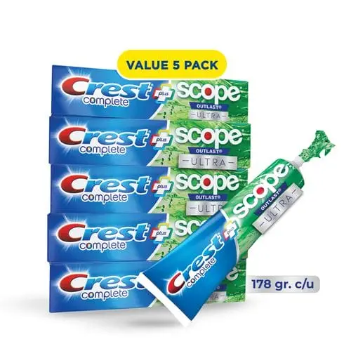 Crest Complete Whitening Toothpaste Plus Scope Outlast 5 Units / 178 G / 6.3 Oz -441360 1