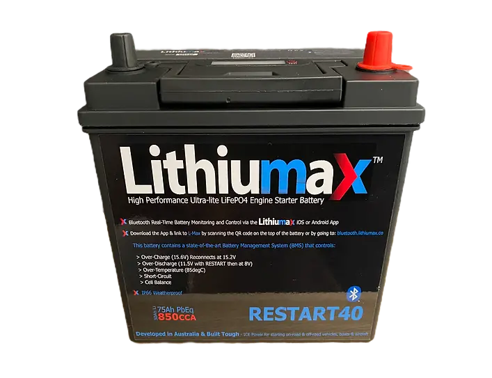 Lithiumax Restart40 Ns40l Bluetooth 850Cca Ultra-Lite Engine Starter Battery 1