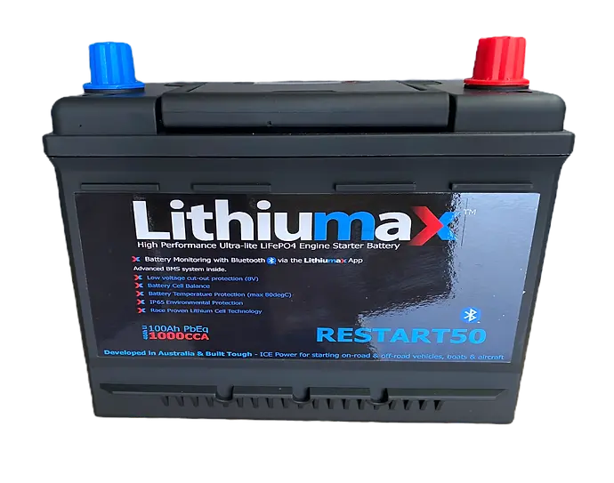 Lithiumax Restart50 N51 Bluetooth 40Ah (100Ah Pbeq) Engine Starter Battery 1