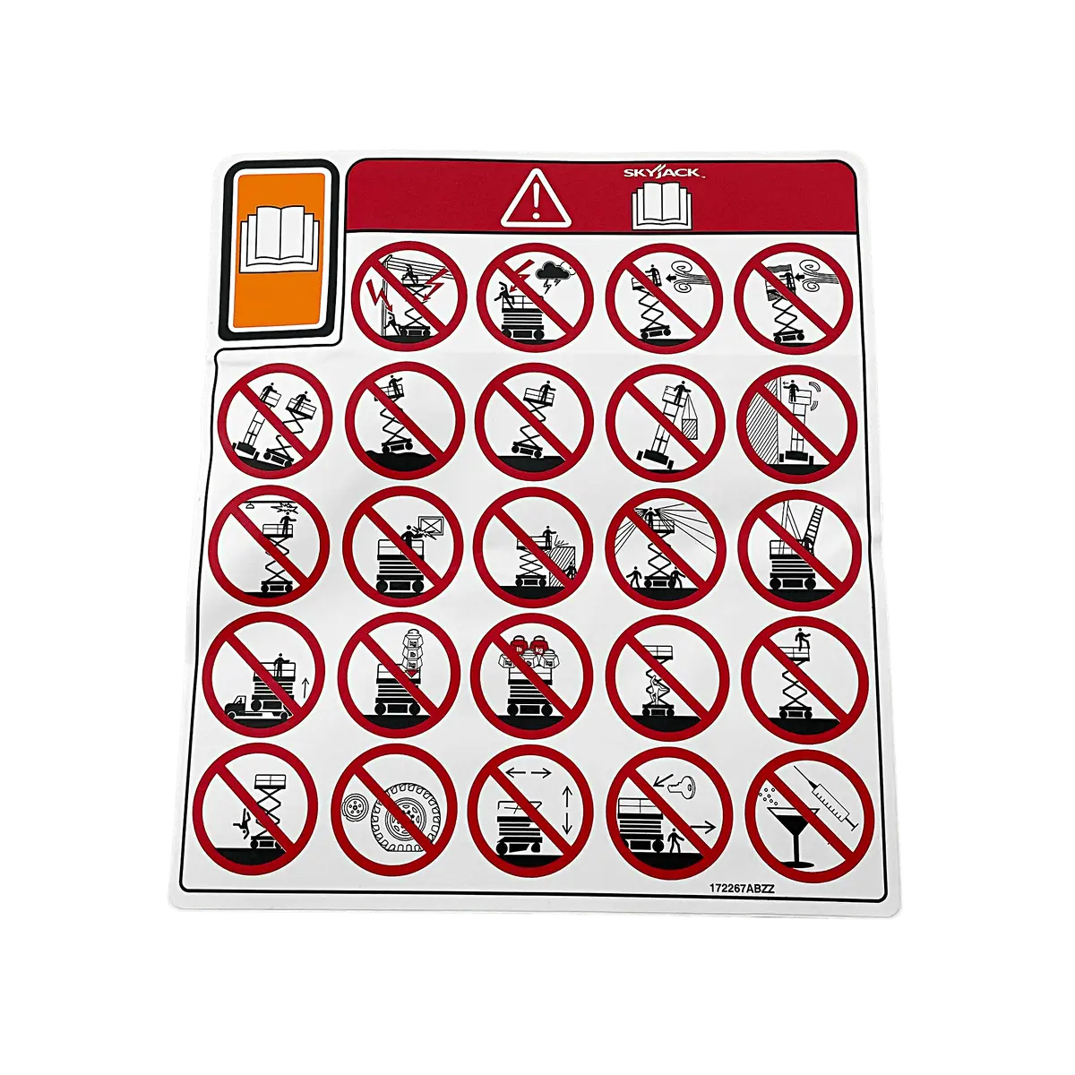 Skyjack Label, Vl, Danger Hazards Pict 172267 1