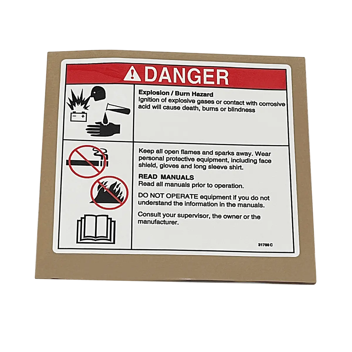 Genie Decal, Danger, Battery Safety 31788Gt 1