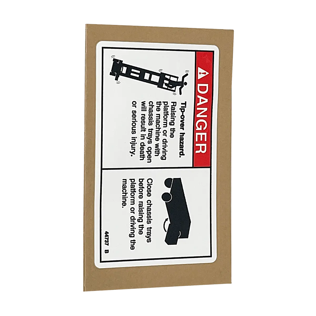 Genie Decal, Danger, Tip Over Trays 44737Gt 1