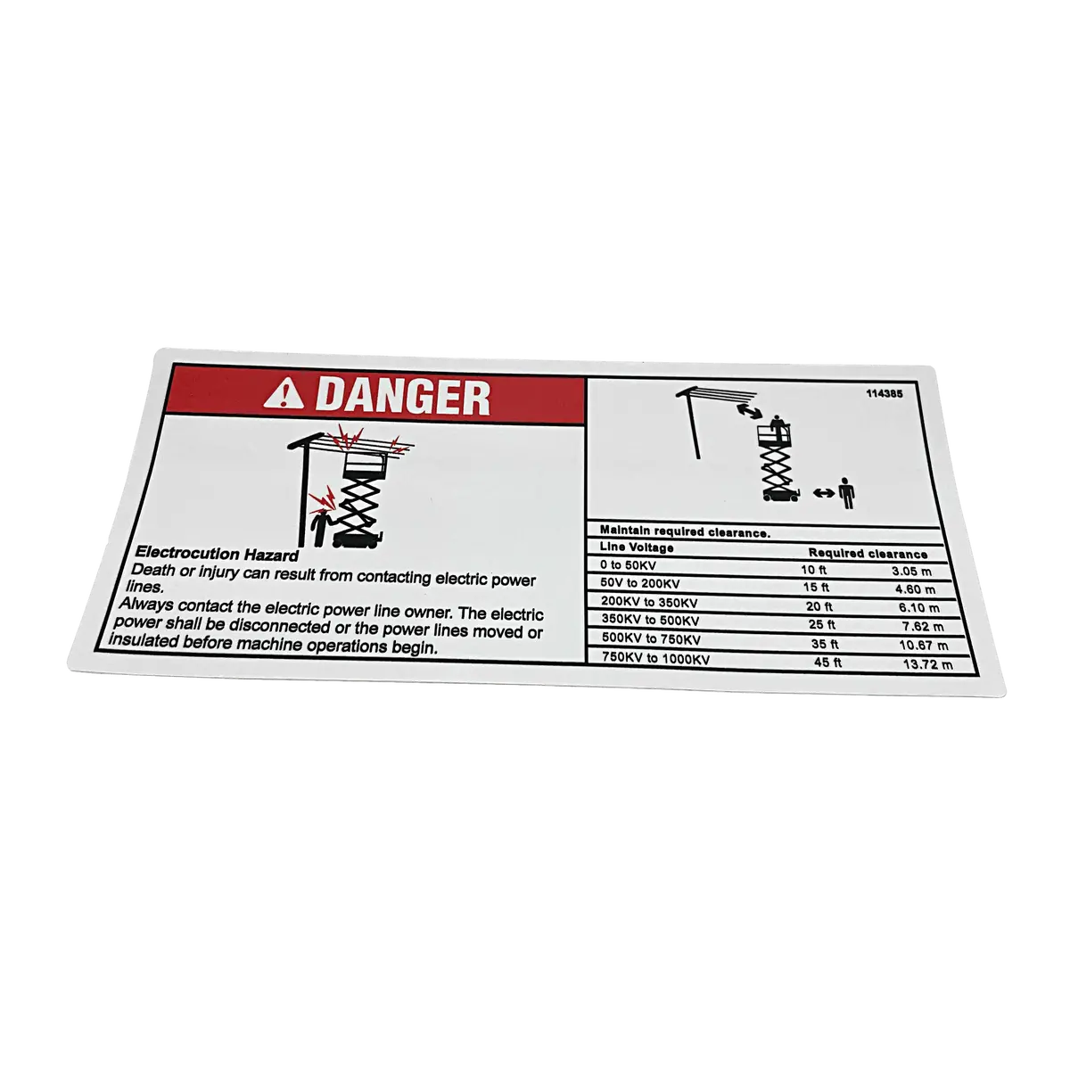 Aftermarket Decal - Danger Electrical Hazard Gs 114385Gt 1